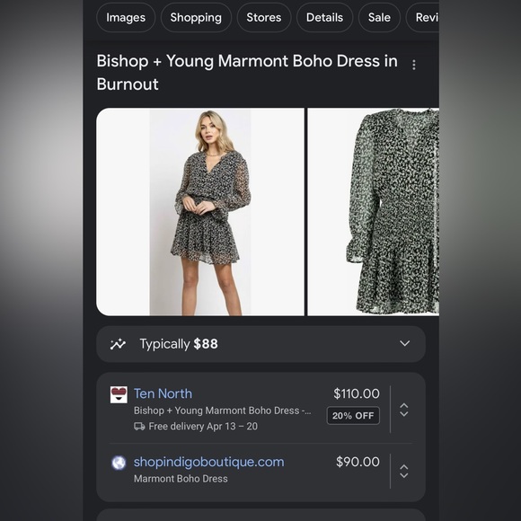 Bishop + Young Marmont Boho Dress - Burnout Color NWT - Picture 2 of 4